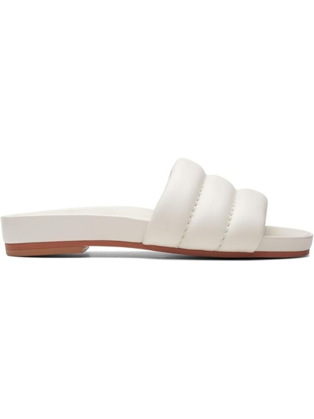 Clarks Pure Soft Sandals Women's Size 9 Off White Padded Upper Leather Slip On